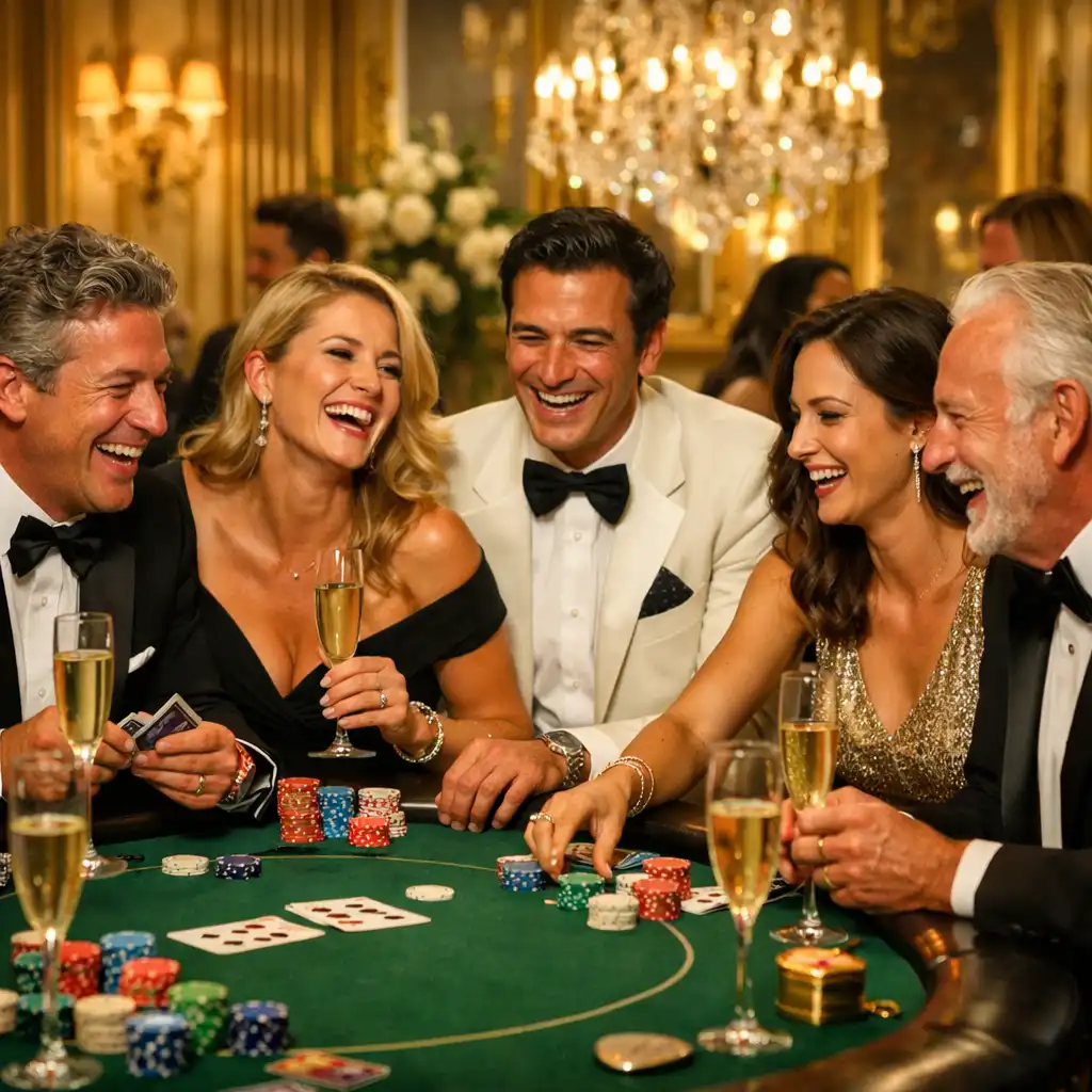 Table de poker élégante préparée pour un tournoi en entreprise